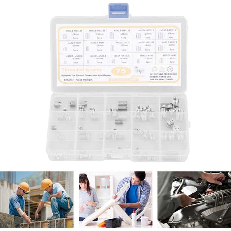 Jeu de 75 écrous à insert fileté M3 M4 M5 (1/5)
