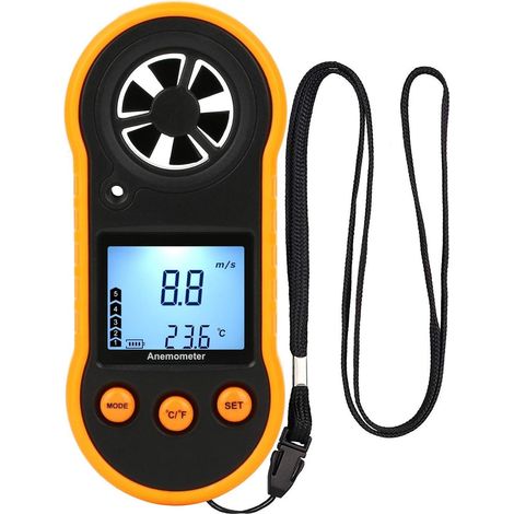 Anémomètre numérique, Compteur de Vitesse du Vent, Compteur de Vitesse du débit d'air pour mesurer la Vitesse/température du Vent, pour Le tir, Le CVC, Le vol de Drone, Le Surf, la pêche (1/5)