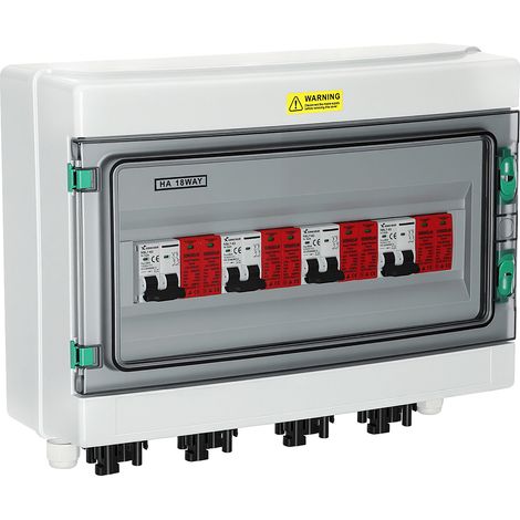 Jiubiaz Solar Anschlusskasten 4-Strings DC 1000V 32A Überspannungsschutz PV T2 Photovoltaik IP65 Generatoranschlusskasten 18-Module mit Solarstecker PV-Anlage (1/5)