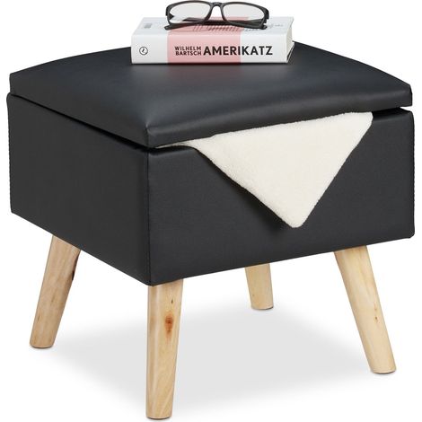 Sgabello con vano contenitore Pelle artificiale