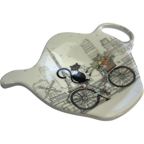 Soucoupe pour sachet de thé Chat vélo (1/2)