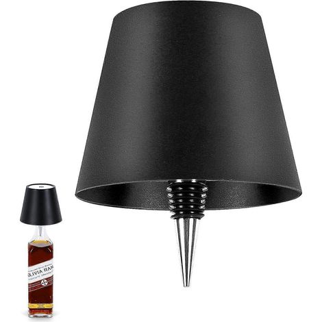 Lampe sans fil pour bouteille, 3 couleurs, rechargeable, pour bouteilles de vin de bars, noir (1/5)