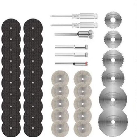 Disques de Coupe Dremel 36PCS, Kit Lames Scie Circulaire HSS Diamant Résine, Coupe Bois Métal Plastique, Outil Rotatif Cuneary (1/5)