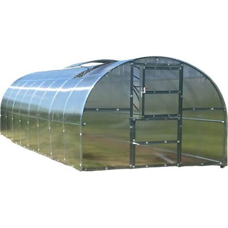 Atout Loisir – Serre tunnel polycarbonate 3 m – Longueur 4 m – Épaisseur 4 mm – Acier galvanisé 1 mm – Résistance neige 180 kg/m²