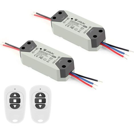 Smart Wireless RF Contrôleur de moteur Commutateur de relais Module 220V Moteur Télécommande Commutateur 90V-250V pour porte roulante/Rideau électrique/Pompe Commande Moteur Avant/Arrière 2 Pack (1/5)