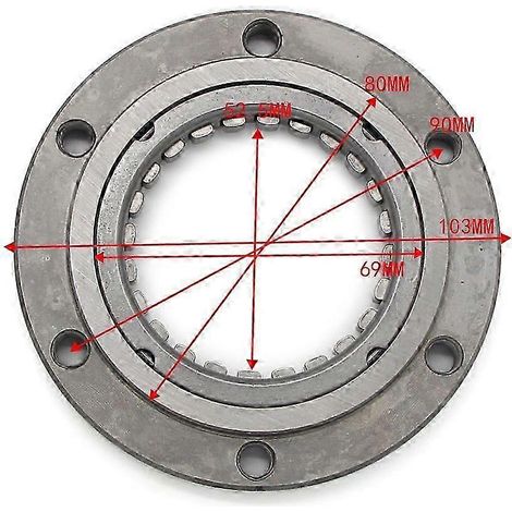 Embrayage unidirectionnel pour démarreurs compatibles avec Grizzly 350 400 550 660 700 450, Rhino 660 700 et Kodiak 400 450 (1UY-15590-00 5KM-15590-00) (1/5)