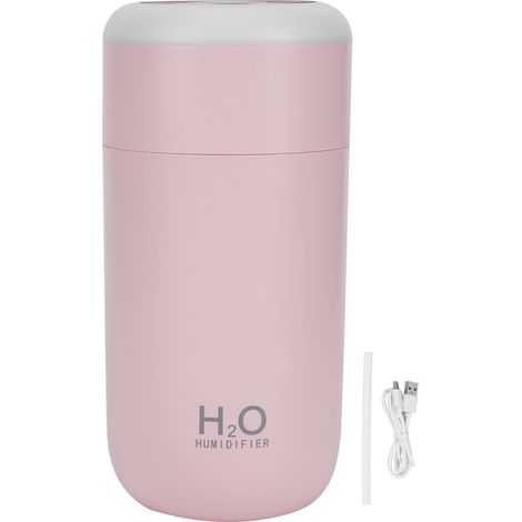 Mini humidificateur USB 350ml avec minuterie et lumière LED 7 couleurs - Rose (1/5)