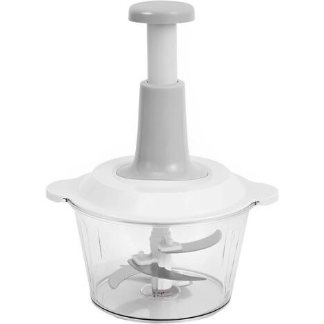 QORVA-Hachoir manuel Regerly 1 pièce 1,5 L, mixeur manuel, hachoir à oignons manuel avec 3 lames en acier inoxydable, hachoir à oignons, hachoir à légumes, facile à nettoyer pour viande, aliments, fru