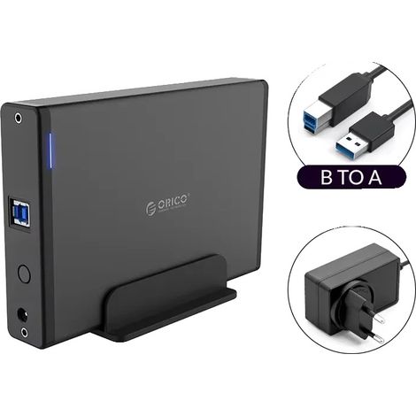 Box esterno per hard disk, connettività USB, supporta HDD da 3,5 pollici, spina USB 3.0 europea. (1/2)