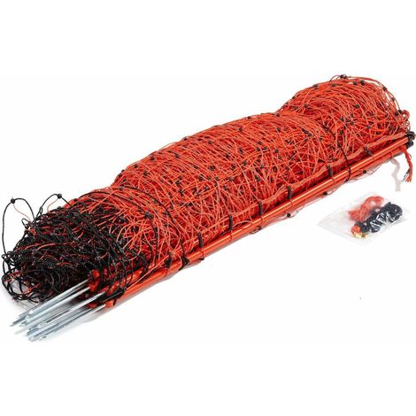 Kerbl OviNet elektrifizierbares Schafnetz orange rot 90cm 50m