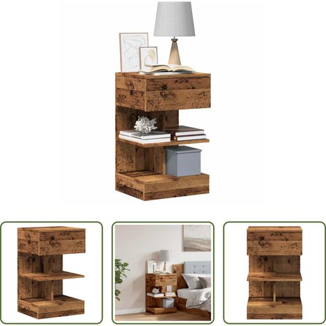 vidaXL Altholzoptik - Nachttisch Altholz-Optik 40x35x65 cm Holzwerkstoff (1/5)