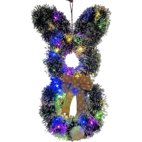 Ghirlanda pasquale pieghevole a LED con coniglietto e fiocco – Ghirlanda decorativa pasquale a LED (1/2)
