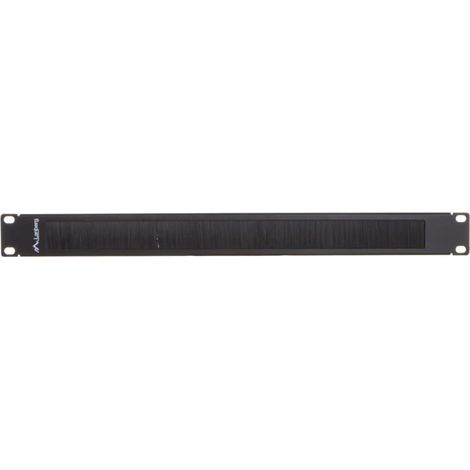 1 Panneau de brosses, Métal, Noir, Rack 19 pouces 1U, Visse, Protection câbles