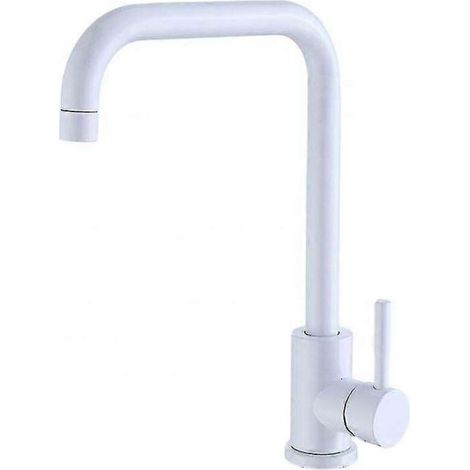 Robinet de cuisine monocommande en acier inoxydable, finition noir mat, diamètre 7 pouces, bec haut et eau chaude (1/5)