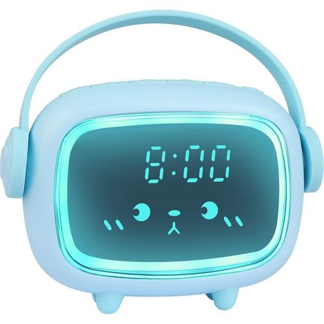 Kinderwecker, digitaler Wecker für Mädchen und Jungen, digitaler Engelwecker (blau)
