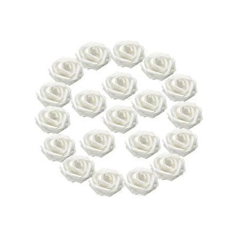 Künstliche Rosen, 20 Stück, lebensechte, elegante weiße Kunstrosen