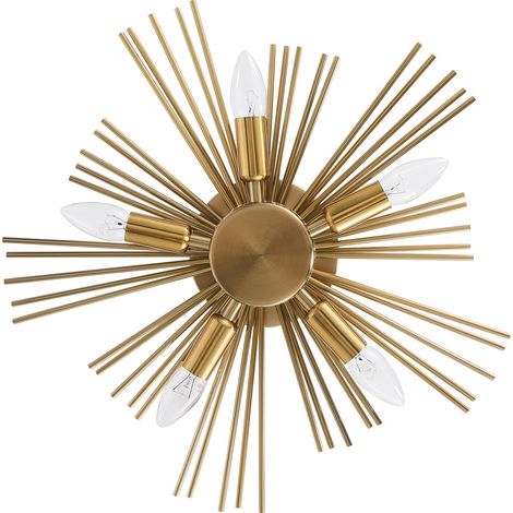Lámpara Aplique de Pared - Plafón de Metal - 5 bombillas - Lydia  Gold