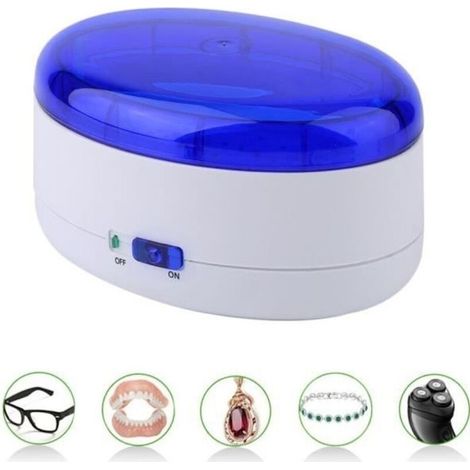(Blue and White) Ultrasonic Cleaner - Unspecified - Cleaning Machine - 20 Watts - 600 ml - Blue and White (1/4)