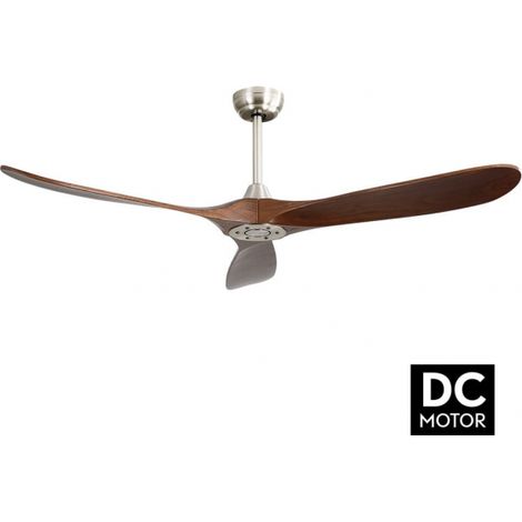 DC Marin Ventilatore da Soffitto Nickel 3 Pale in Rovere Senza Luce 6 Velocità con Controllo e Timer (Ø152cm) (1/4)