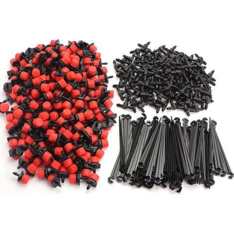 Lot de 150 goutteurs automatiques - Connecteurs en T - Pour tuyau d'arrosage - Ancrage de fixation - Système d'irrigation goutte à