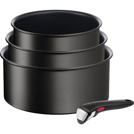 Lot de 3 casseroles 16 à 20 cm + poignée - Ingenio Eco Resist - TEFAL