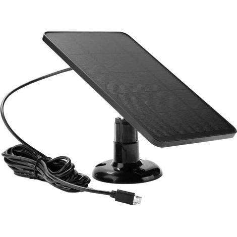 Pannello solare per telecamere di sicurezza con USB-C, caricabatterie con cavo da 3 m e staffa girevole a 360° (nero) (1/5)