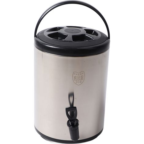 Distributeur de boissons isolé en acier inoxydable 304, 8 litres, chaud et froid, seau Commercial à Double couche, noir, 8L (1/5)