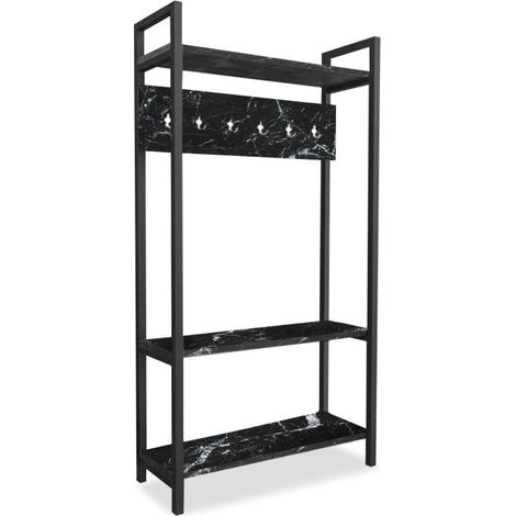 Meuble d'Entrée Vestiaire "Sicaret" 180cm Noir Mat (1/2)