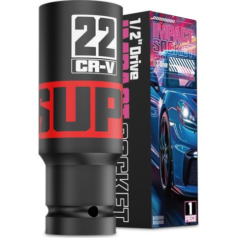 Douille à Choc 1/2", 22mm Douille à Impact, CR-V, Réparation de Voiture et Maintenance Industrielle