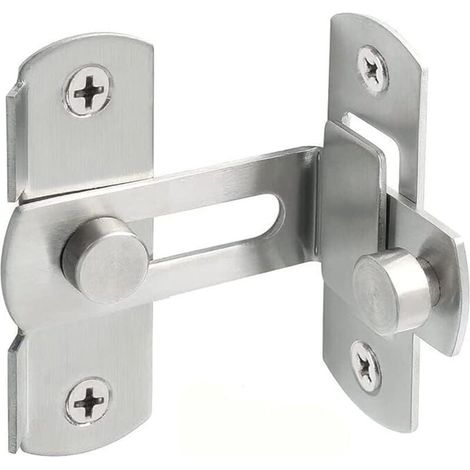 Serratura per porta scorrevole ad angolo retto da 90 gradi in acciaio inossidabile, chiusura per porta scorrevole a ribalta, serratura di sicurezza per porta finestra per armadietto per vino da giardi (1/4)