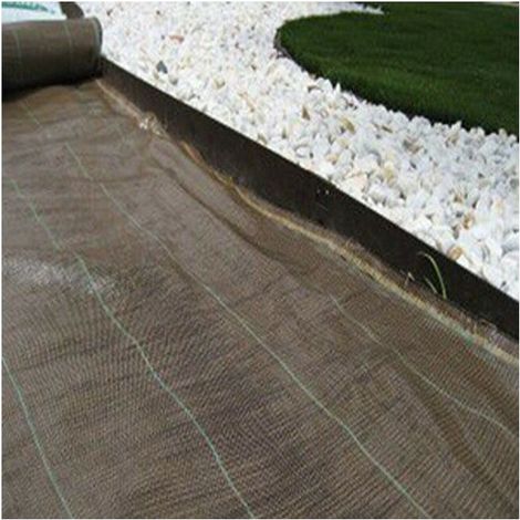 Toile de paillage 10x1,25m en polypropylène tissé – Anti-UV 105g/m² – Empêche la croissance des mauvaises herbes – Couvre-sol perméable (1/2)