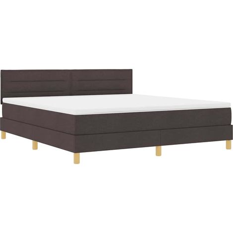 Maison Exclusive - LED Boxspringbett mit Kopfteil Dunkelbraun 180 (1/5)