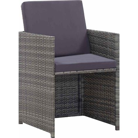 Maison Exclusive - Set da Pranzo da Giardino 5 pz Polyrattan e Acacia Antracite (1/5)