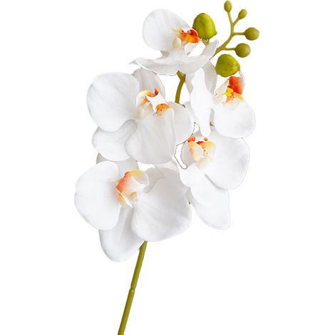 Fleur Artificielle Phalaenopsis - Tige de 45 cm - 5 Têtes - PVC Souple - Décoration Intérieure Table et Événements - Lot de 4 (1/5)
