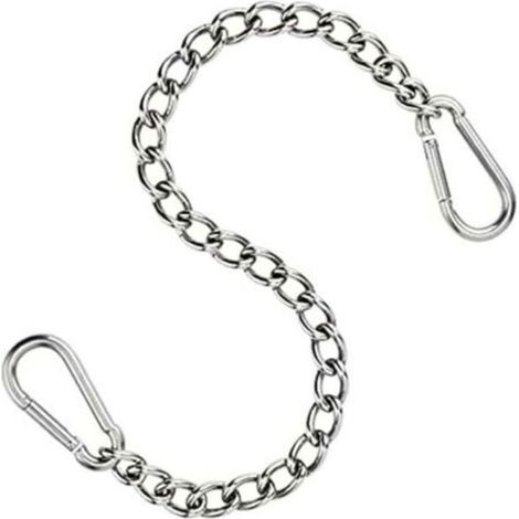 Chaîne inox 304 pour chaise suspendue 66cm 2 mousquetons charge 250kg (1/3)