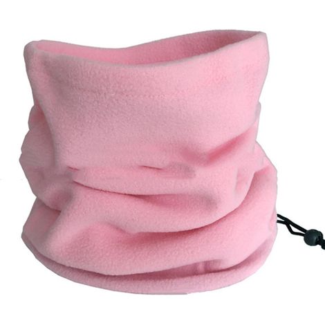 Cache-cou unisexe en polaire douce et épaisse rose, couleur unie, pour l'hiver. (1/5)