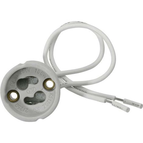 Halogenfassung HLDG-GZ10 - Grau - Keramisch - 15 cm Kabel - Max. 250°C Temperatur