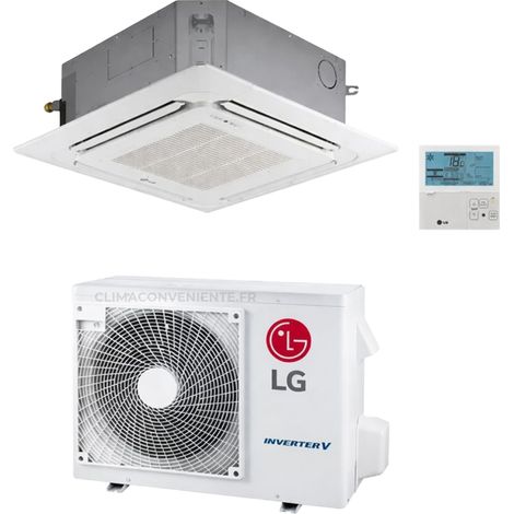 LG – Climatiseur réversible cassette 4 voies 12000 BTU – Technologie Inverter R-32 – Classe A++/A+ – Installation en faux plafond