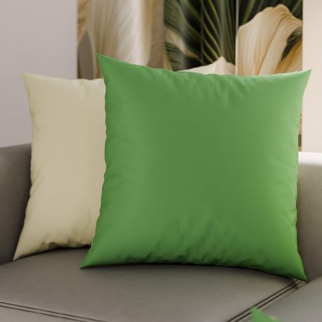 Lot de 2 Taies d'oreiller de Lit 45x45 cm, Housses de Coussin Unies Double Face Vert Olive Crème, Taie Oreiller 100% Microfibre Hypoallergénique (1/3)
