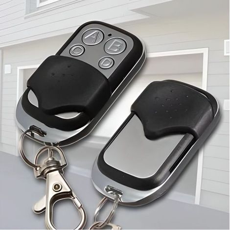 2PCS Télécommande Universelle Portail Garage Alarme à Porte-clé (1/4)