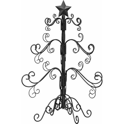 Árbol de Navidad de metal con soporte Negro 60 cm vidaXL (1/5)