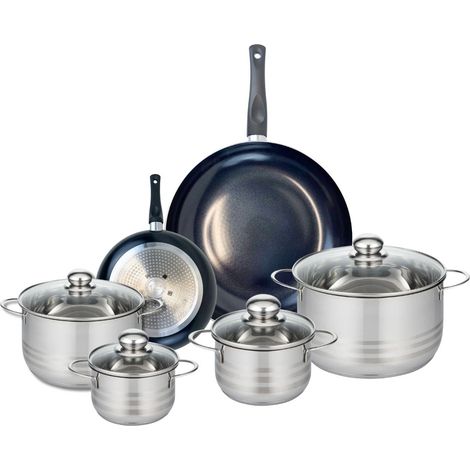 Ensemble de 2 Poêles de cuisson 20 et 32 cm et 4 faitouts 14, 16, 20 et 24 cm Elo Prima Brillant (1/5)