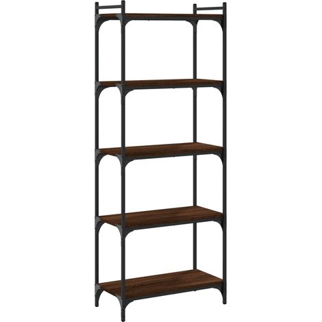 Maison Exclusive - Bücherregal 5 Böden Braun Eiche-Optik 60x30x15