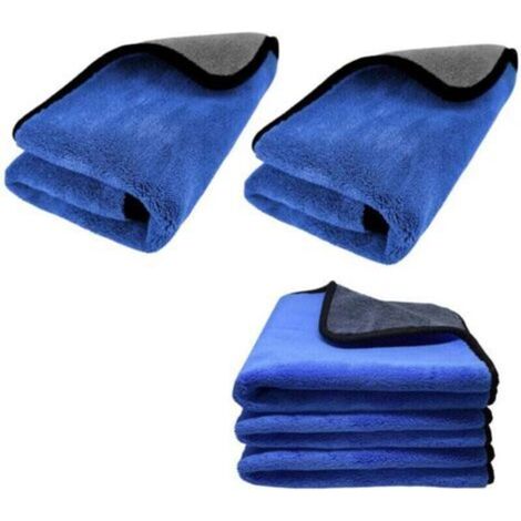 Chiffon microfibre 3X 500 g/m² pour un entretien parfait de la peinture - Extrêmement absorbant et doux pour l'entretien des voitures et motos 30 x 30 cm (5 pièces) (1/4)