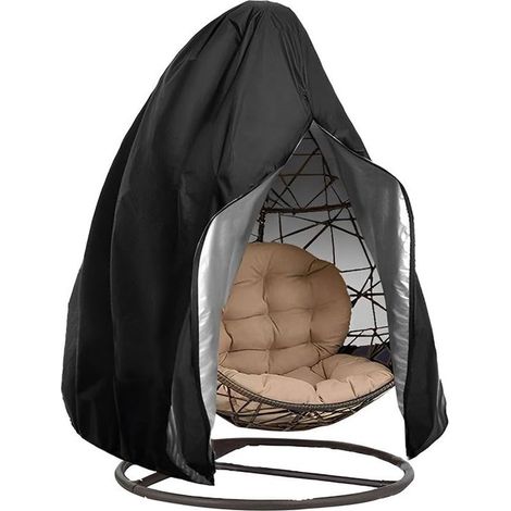 Housse imperméable pour chaises suspendues, tissu Oxford 210D, 230200 cm, noir, résistant aux UV, convient aux chaises à bascule et aux chaises suspendues d'extérieur. (1/5)