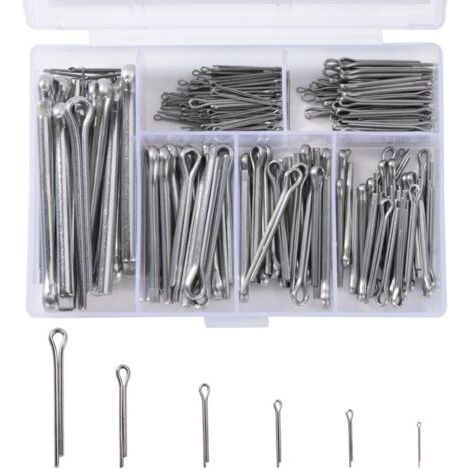 Kit surtido de 230 pasadores de retención de acero inoxidable M1, M2, M2.5, M3, M4 y M5 con caja de almacenamiento.