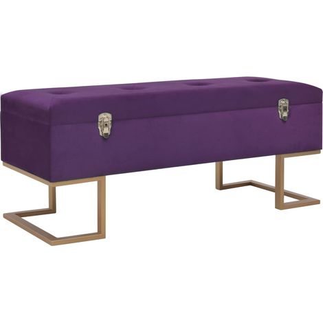 Banco con compartimento 105 cm morado de terciopelo vidaXL
