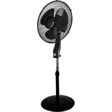Ventilador De Pie Negro 40 Cm 40W Con 3 Velocidades Y Altura Regulable - YFER
