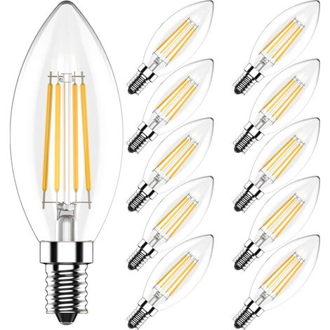 Ampoules Bougie LED E14,4W Équivalent Ampoule Incandescente 40W,Blanc Chaud 2700K,400LM, CRI 80,Lot de 5 [Classe énergétique D] (1/5)