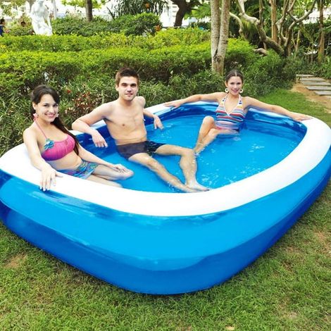 Piscine Familiale Gonflable 103x69x20 pouces pour 1-4 Enfants, Bassin de Détente Grand Format pour Enfants et Adultes, Pataugeoire Facile à Installer pour Fêtes Estivales en Plein Air (1/5)